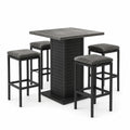 Quadratisches Bartisch-Set aus Metall und Stoff 100x100 cm