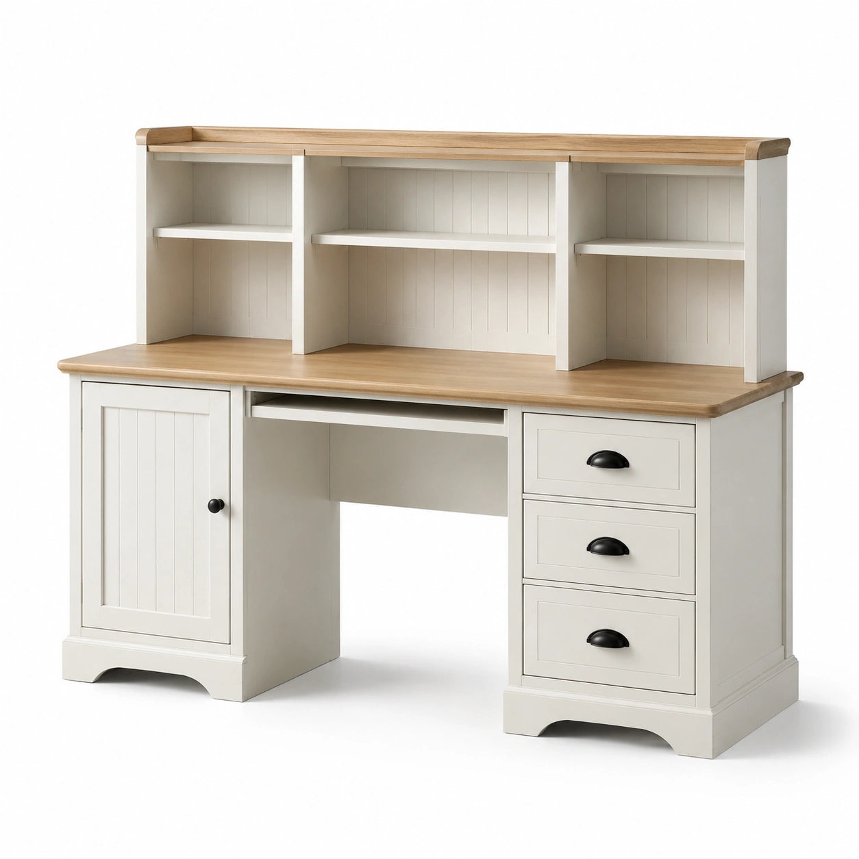 Schreibtisch mit Regal MDF Holz Weiß 150x60x120 cm
