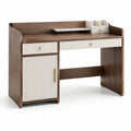 Schreibtisch rechteckig MDF Kiefernholz Braun/Weiß