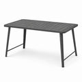 Stół ogrodowy prostokątny metalowy czarny 150x90x75 cm