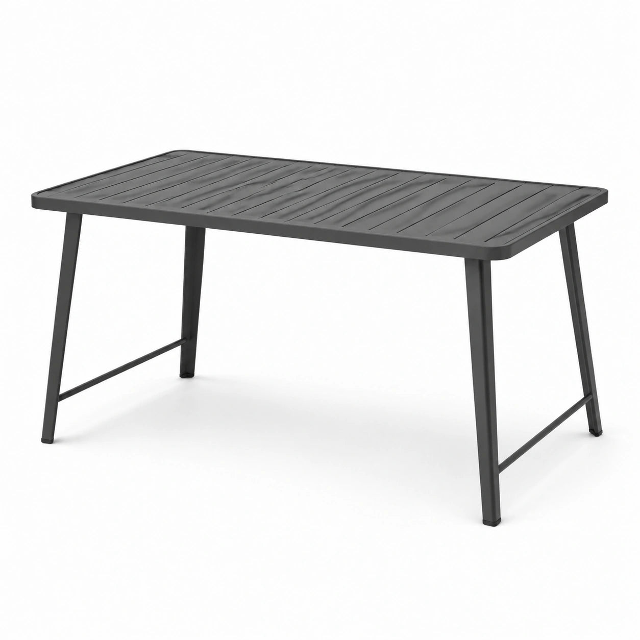 Stół ogrodowy prostokątny metalowy czarny 150x90x75 cm