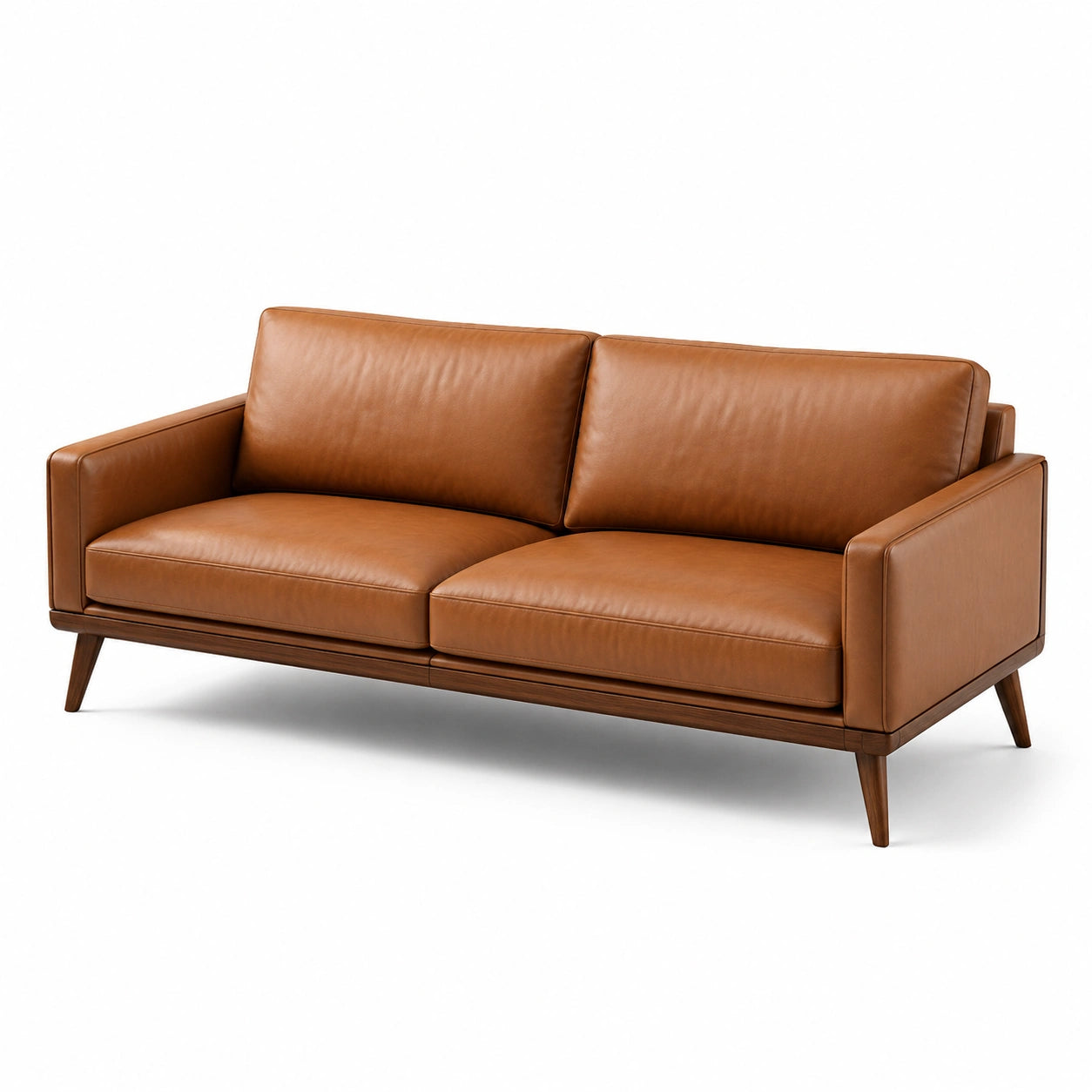3-Sitzer Ledersofa Cognacbraun 200cm