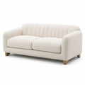2-Sitzer Sofa Stoff Holz Beige
