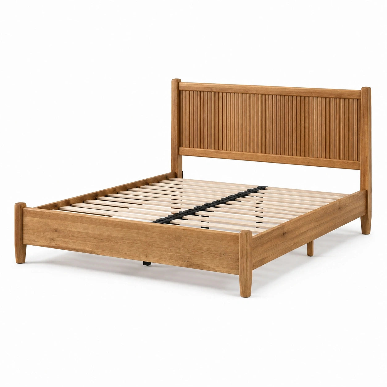 Eichenholz-Doppelbett mit Lattenrost 200x160 cm