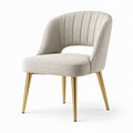 Stoff Esszimmerstuhl mit Metallbeinen Beige