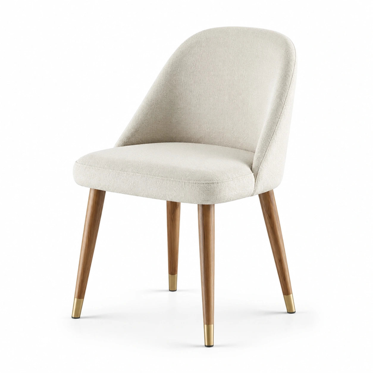 Esszimmerstuhl Stoff mit Holzbeinen, Beige
