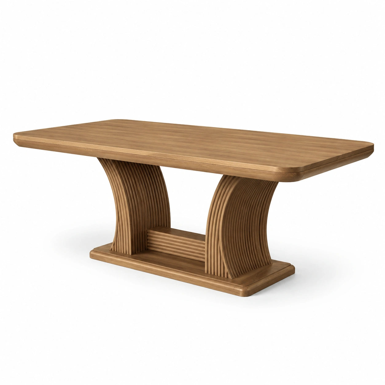 Rechteckiger Esstisch aus Massivholz, Braun, 200x100x75 cm