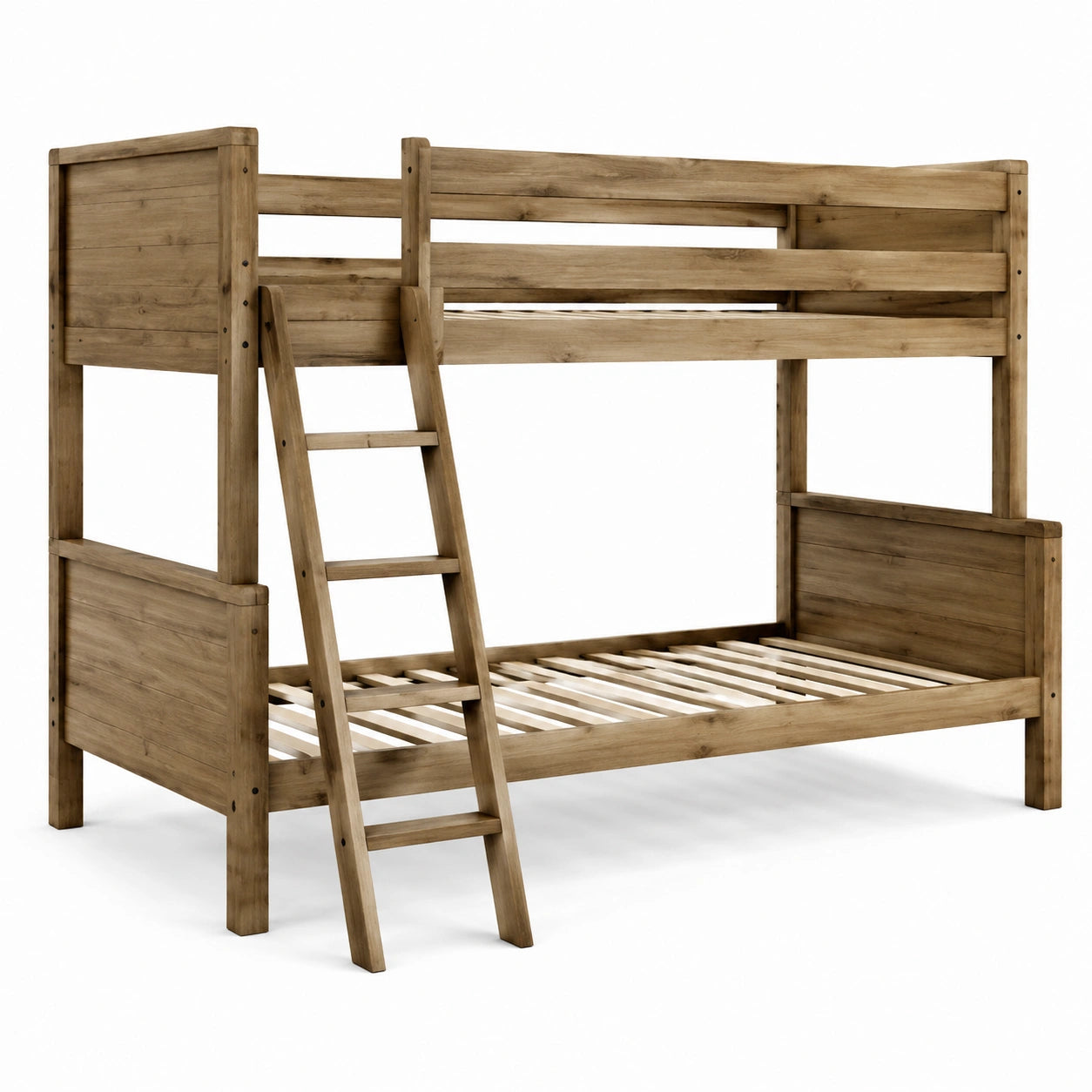 Massives Kiefernholz-Etagenbett Braun 200x90cm