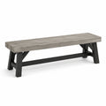 Ławka drewniana z metalowymi nogami, szaro-czarna 160 cm