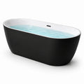 Freistehende Badewanne Oval Acryl 170 cm Schwarz Weiß