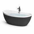 Freistehende Badewanne Acryl Schwarz/Weiß mit Armatur