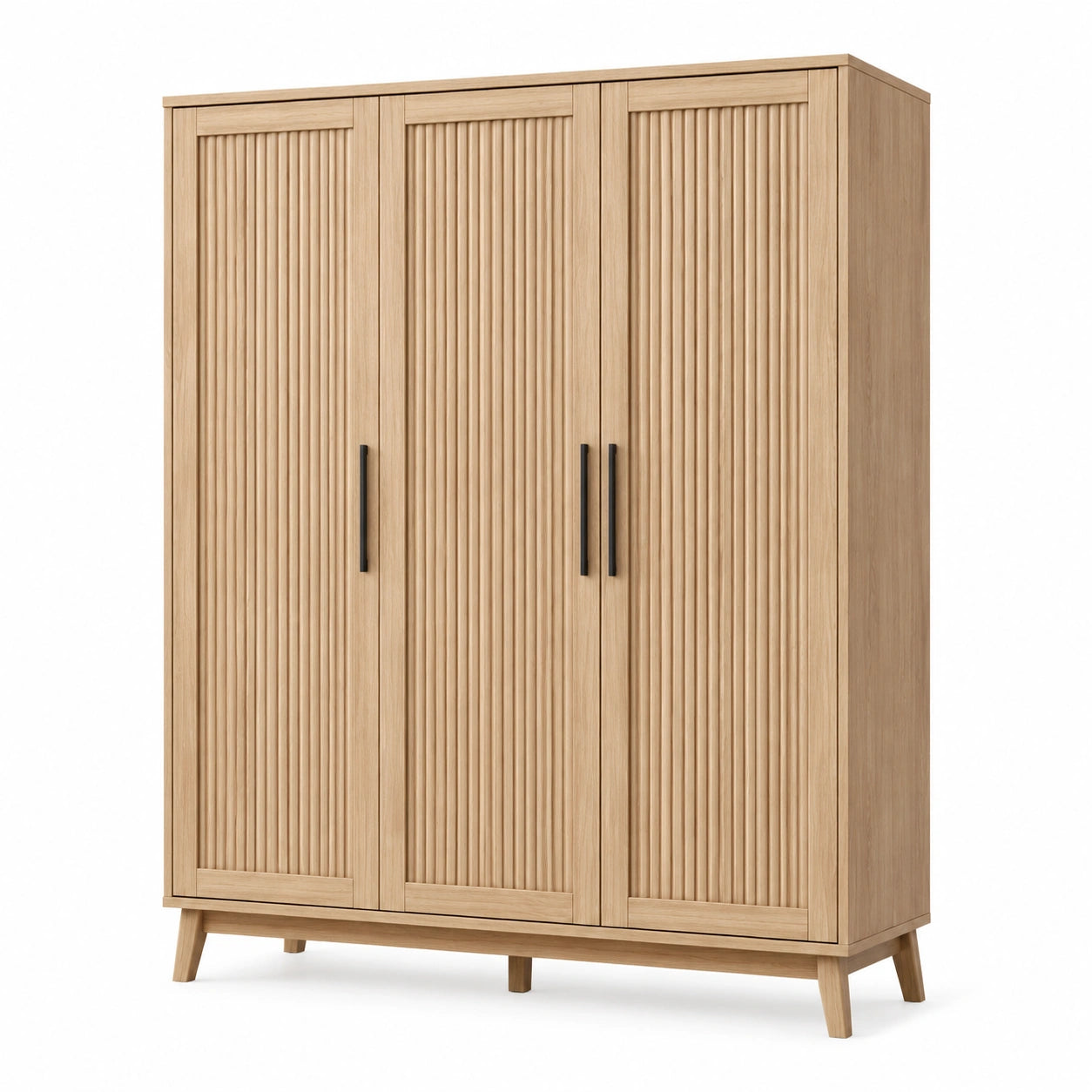 3-türiger Kleiderschrank aus Eichenfurnier 190 cm