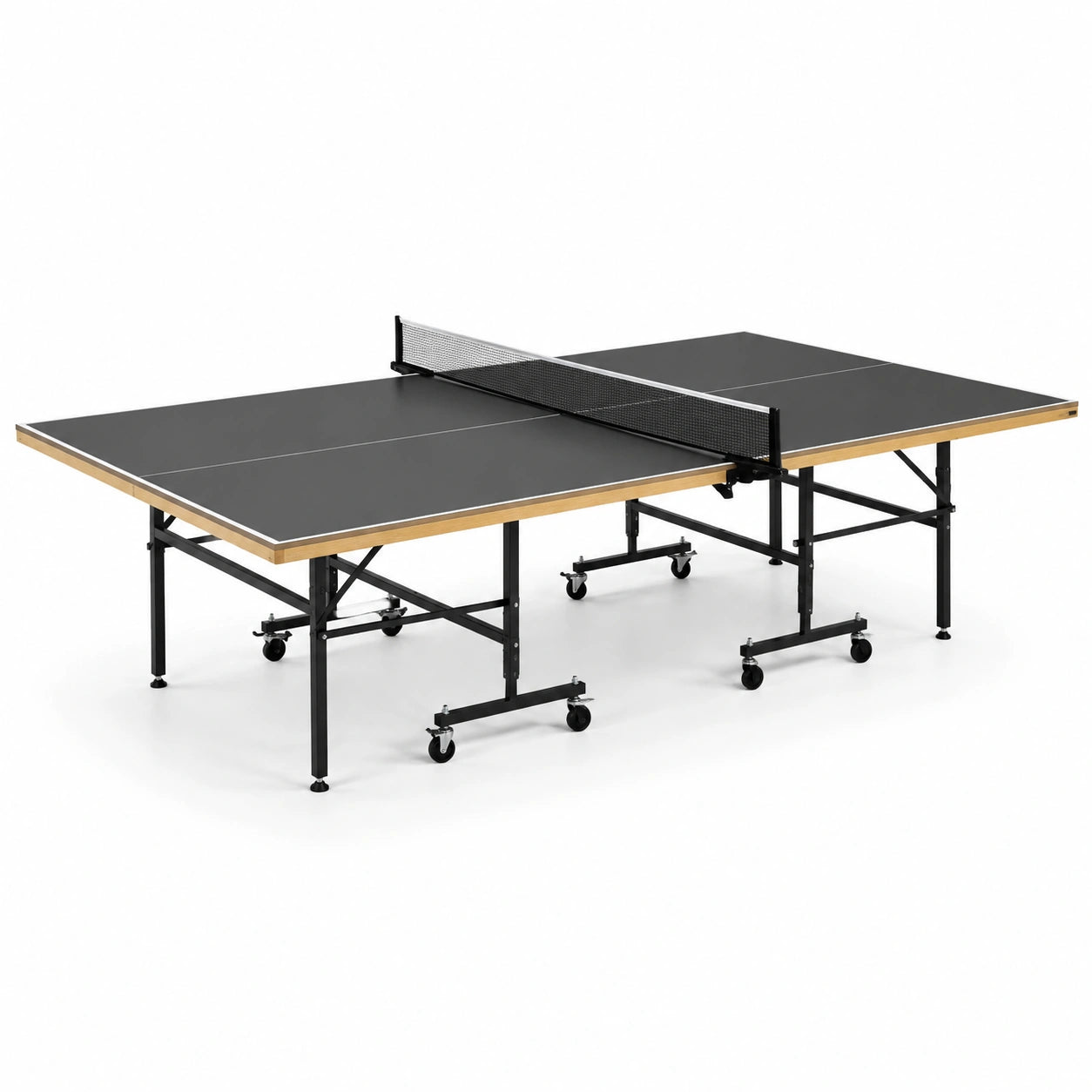 Stół do tenisa stołowego składany MDF czarny 274x152.5x76 cm