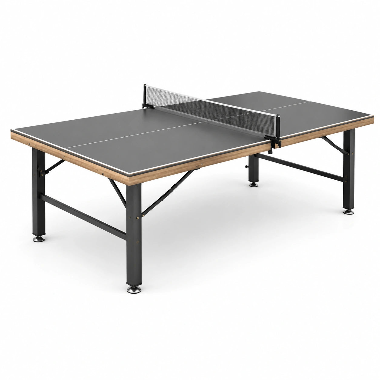 Stół do tenisa stołowego z płyty MDF z ramą stalową czarny 274x152.5x76 cm